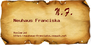 Neuhaus Franciska névjegykártya